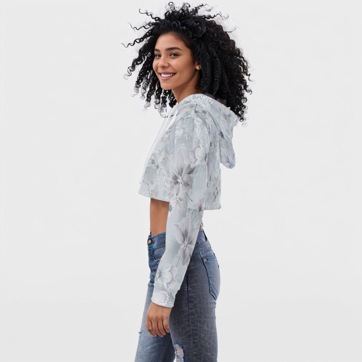 All-Over Print Women's Crop Top Hoodie WHS0001