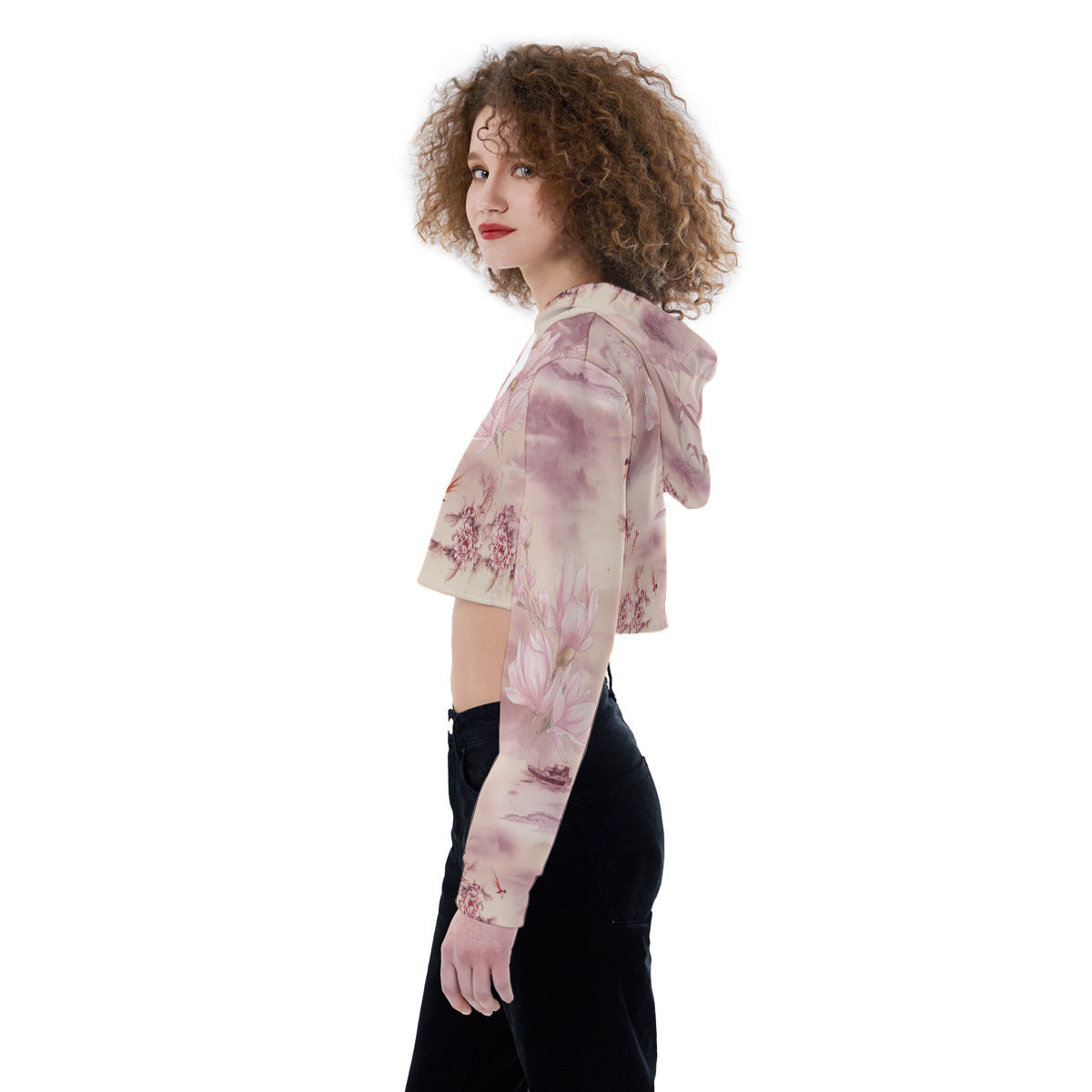 All-Over Print Women's Crop Top Hoodie WHS0008