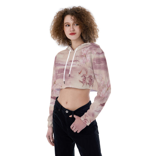 All-Over Print Women's Crop Top Hoodie WHS0008