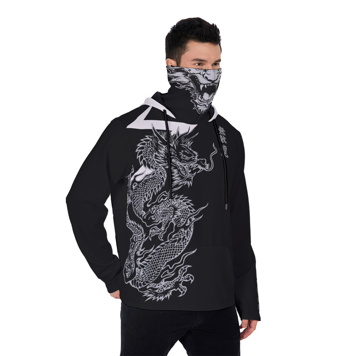All-Over Print Men's Heavy Fleece Hoodie With Mask MHM00007