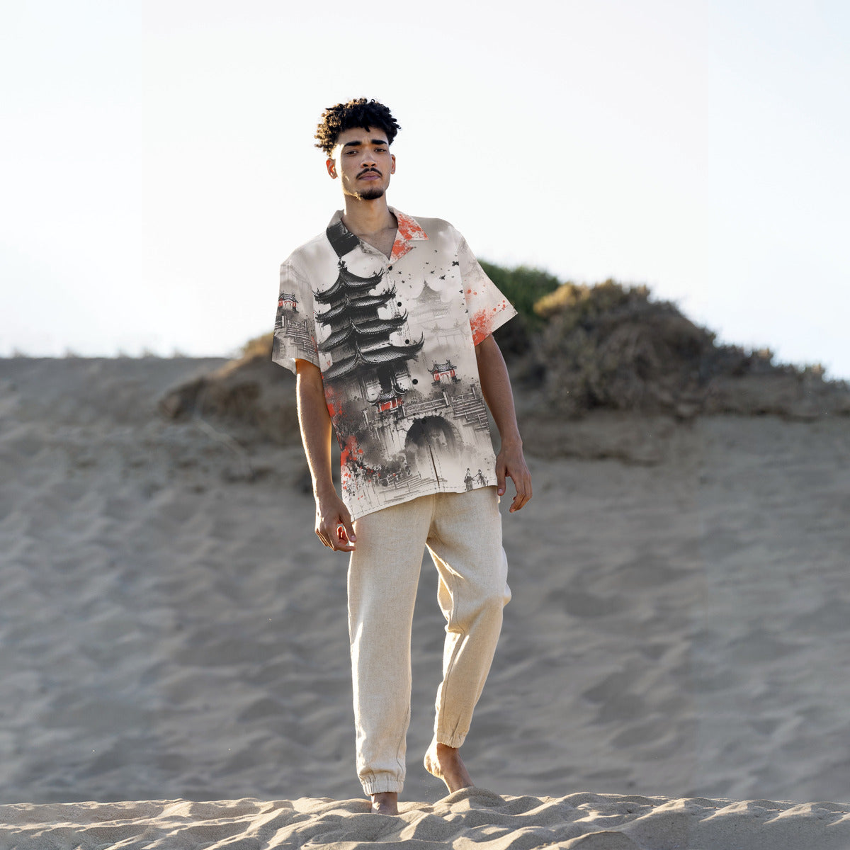 All-Over Print Men's Hawaiian Shirt With Button Closure - MSII00002