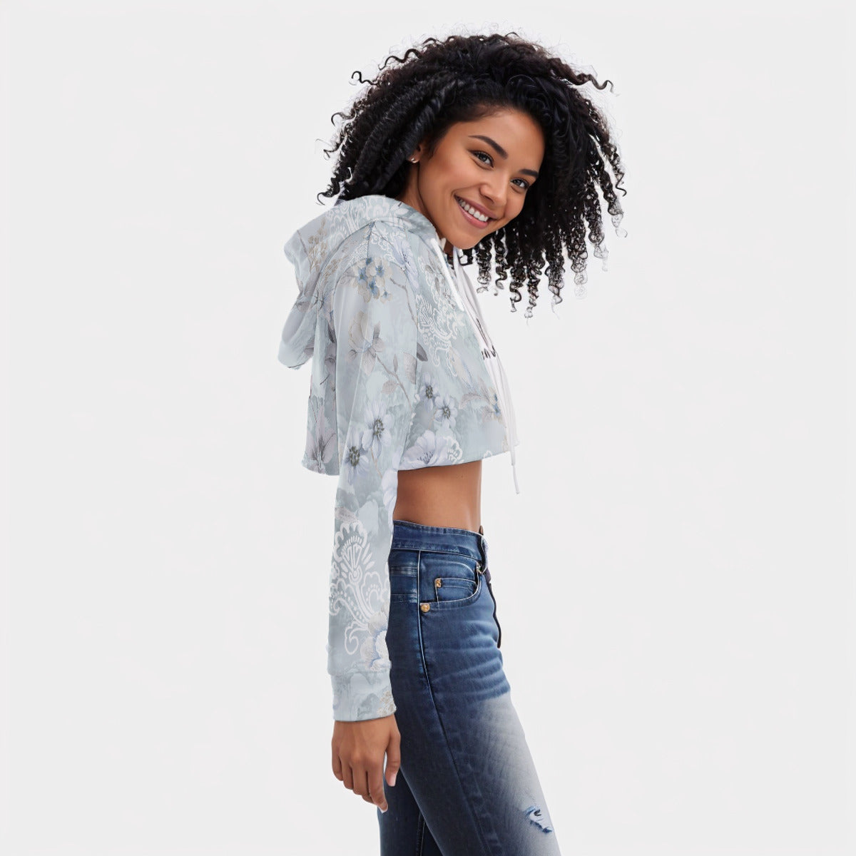 All-Over Print Women's Crop Top Hoodie WHS0001