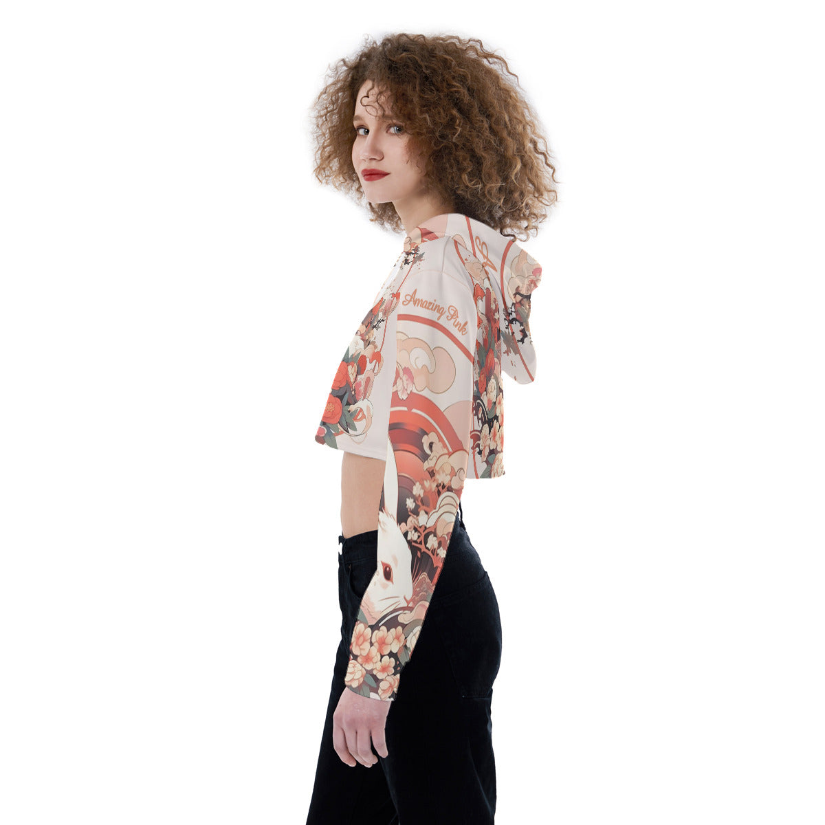 All-Over Print Women's Crop Top Hoodie WHS0005