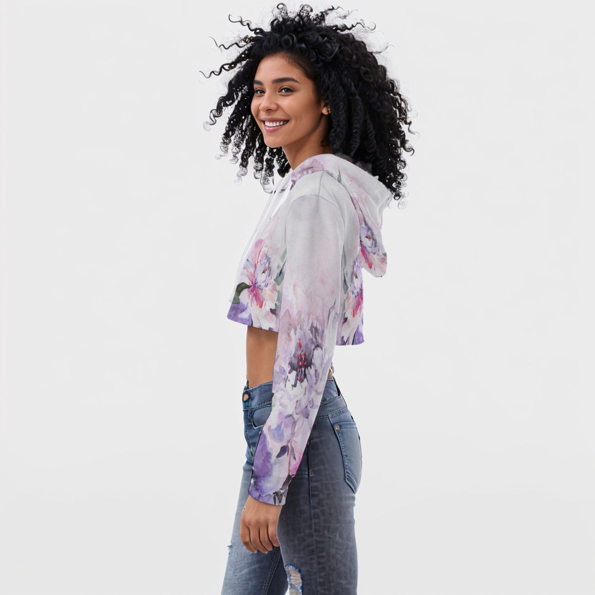 All-Over Print Women's Crop Top Hoodie WHS0009