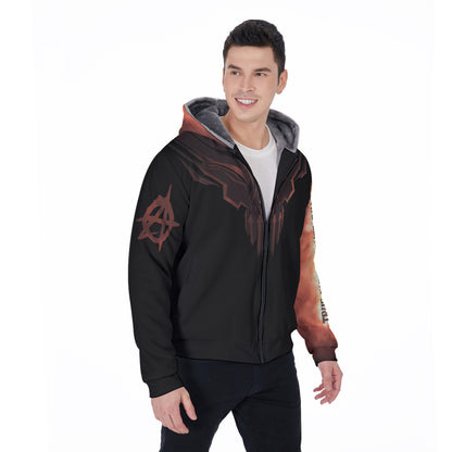 All-Over Print Men's Sherpa Fleece Zip Up Hoodie