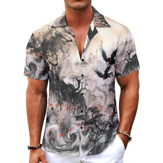 All-Over Print Men's Hawaiian Shirt With Button Closure - MSII00001
