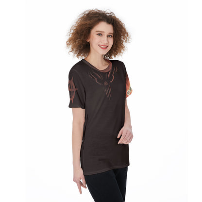 All-Over Print Women's O-Neck T-Shirt|180 GSM Jersey