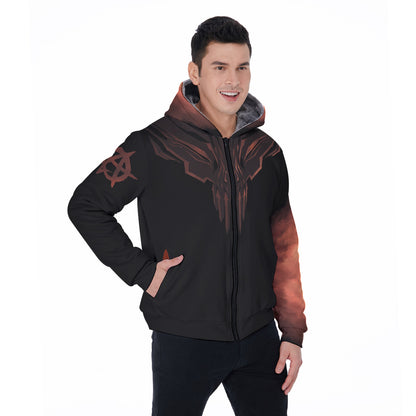 All-Over Print Men's Sherpa Fleece Zip Up Hoodie