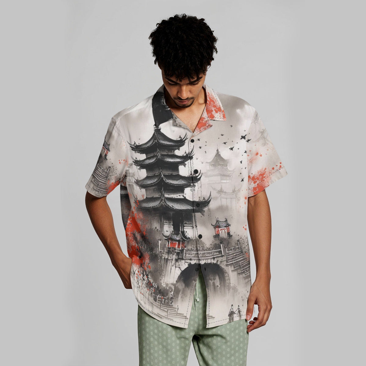 All-Over Print Men's Hawaiian Shirt With Button Closure - MSII00002