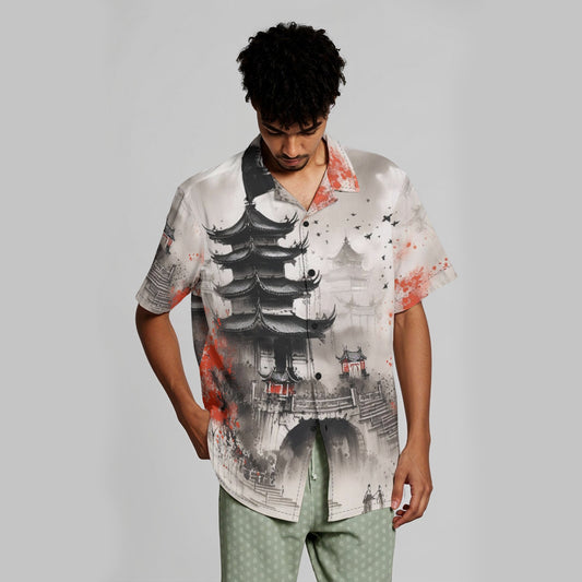 All-Over Print Men's Hawaiian Shirt With Button Closure - MSII00002