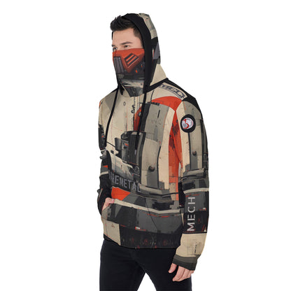 All-Over Print Men's Pullover Hoodie With Mask MHM00001
