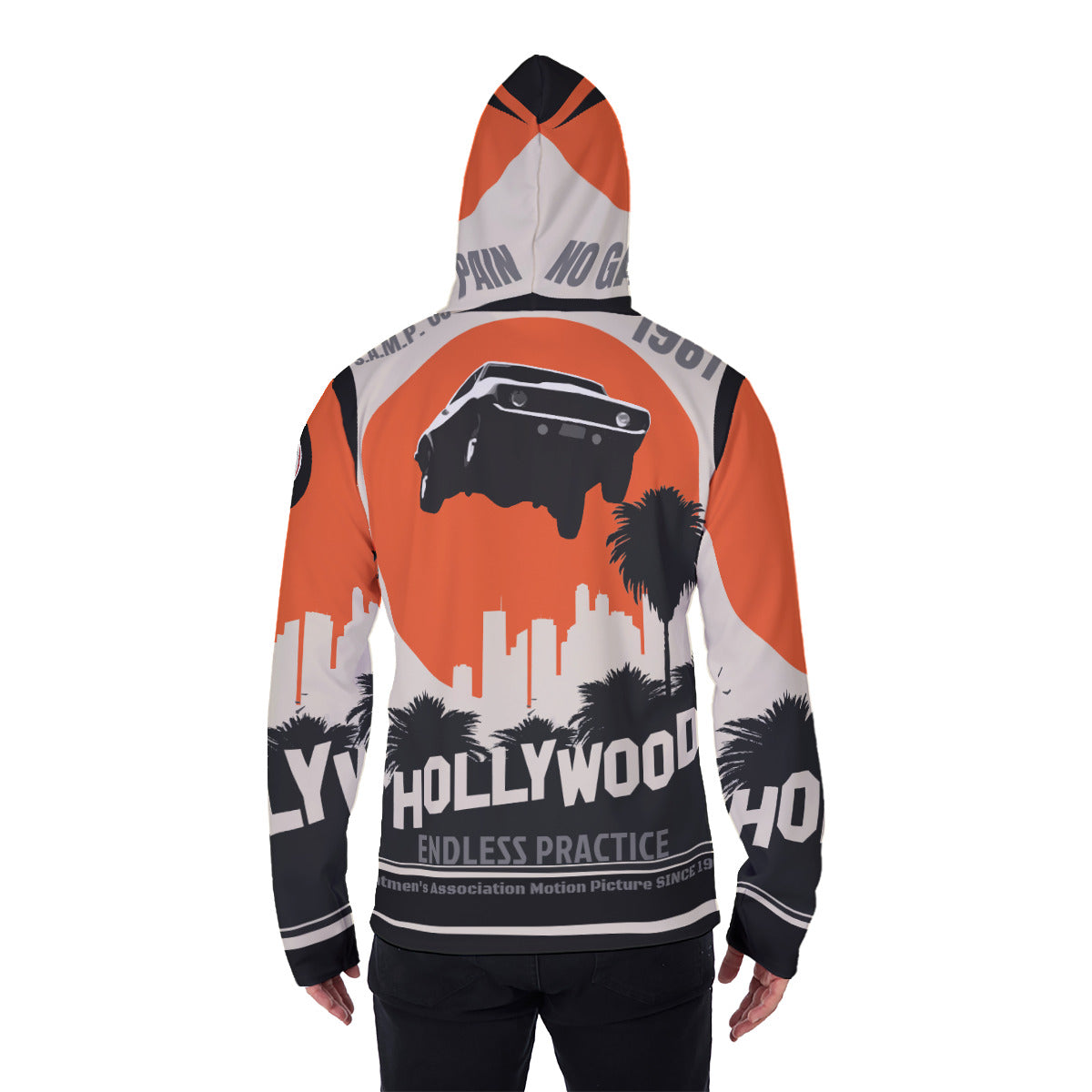 All-Over Print Men's Pullover Hoodie With Mask MHM00006