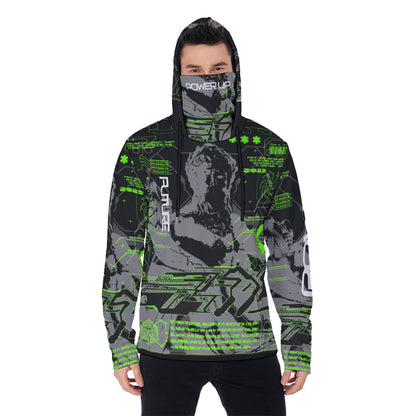 All-Over Print Men's Pullover Hoodie With Mask MHM00003
