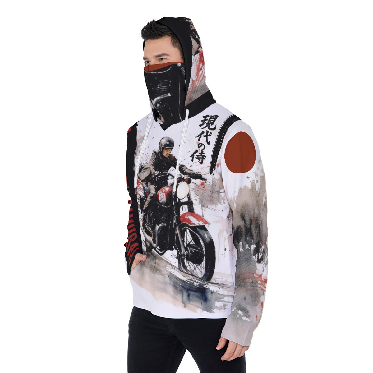 All-Over Print Men's Pullover Hoodie With Mask MHM00005