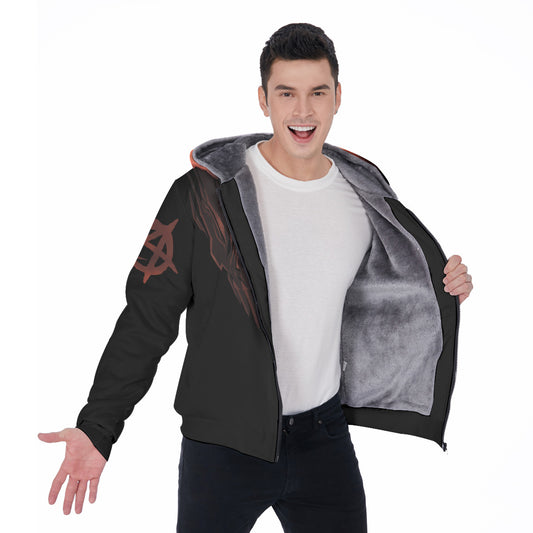 All-Over Print Men's Sherpa Fleece Zip Up Hoodie